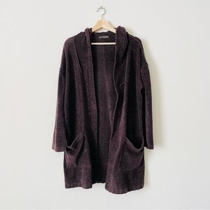 Barefoot Dreams Cozychic Lite SIZE 1 brown hooded robe